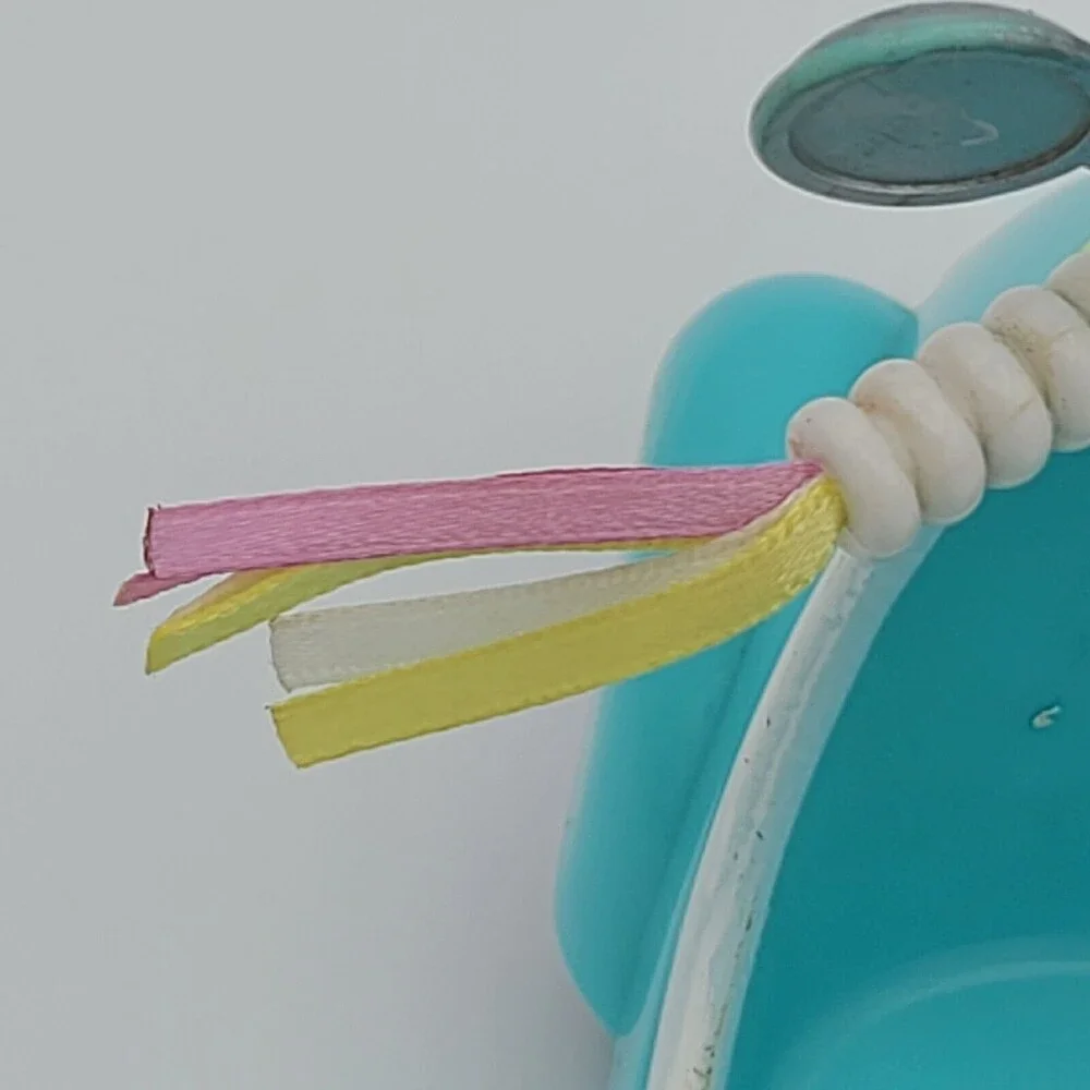 My Little Pony  Scooter Toy 7 Inch Blue Turquoise Ribbons 2004 Hasbro